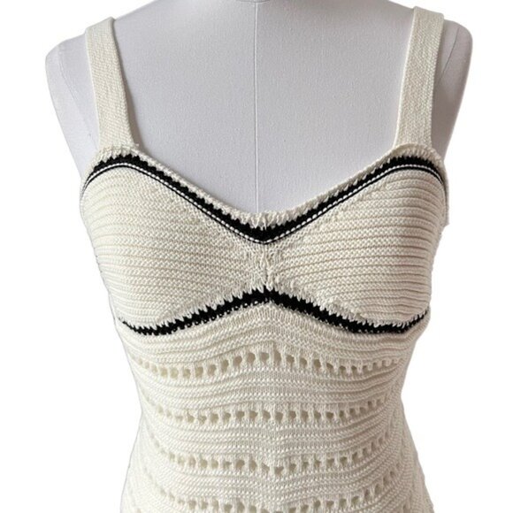Free People Devvy Knit Mini Dress in Off White Size Medium NWOT - Picture 4 of 11